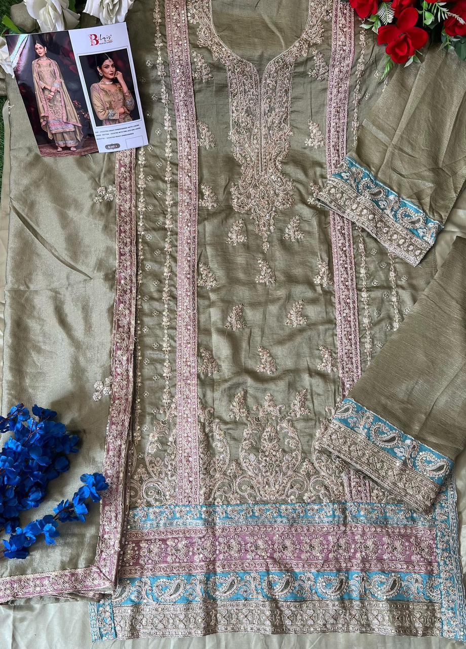 B 165 Bilqis Vichitra Pakistani Salwar Suits Wholesaler India