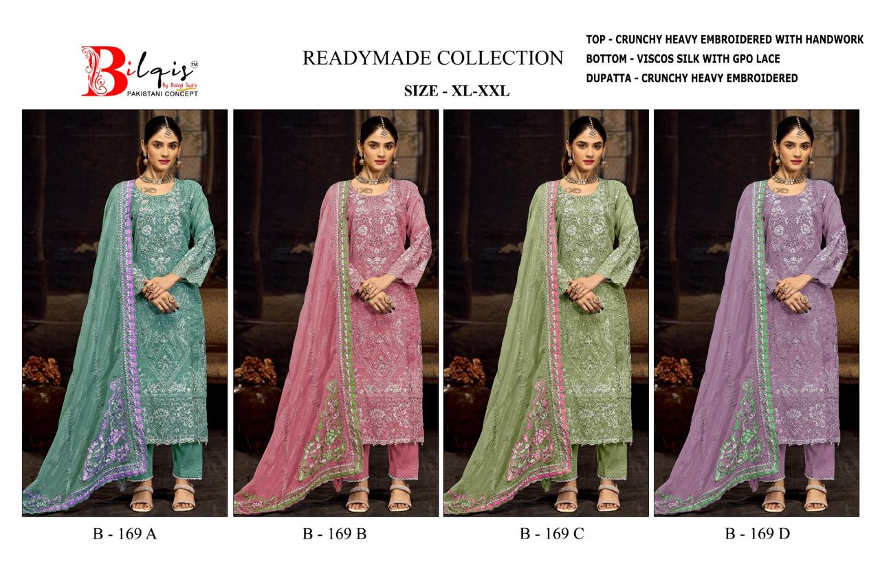 B 169 Bilqis Pakistani Readymade Suits Exporter