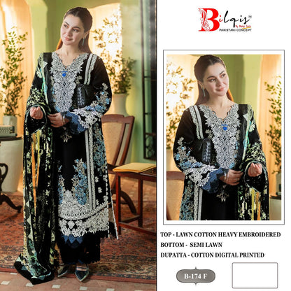 B 174 Efgh Bilqis Lawn Cotton Pakistani Salwar Suits Wholesale