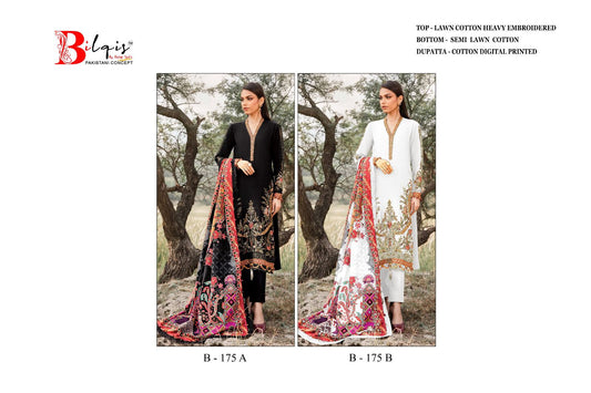 B 175Ab Bilqis Lawn Cotton Pakistani Salwar Suits Exporter Gujarat