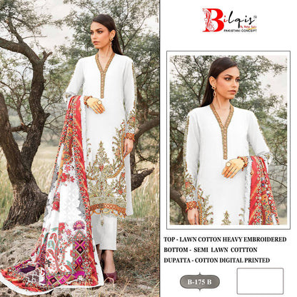 B 175Ab Bilqis Lawn Cotton Pakistani Salwar Suits Exporter Gujarat