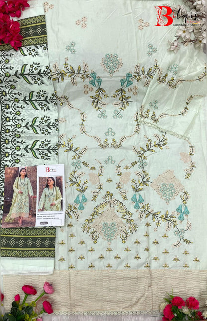 B 176 Bilqis Cambric Lawn Pakistani Salwar Suits Supplier Ahmedabad