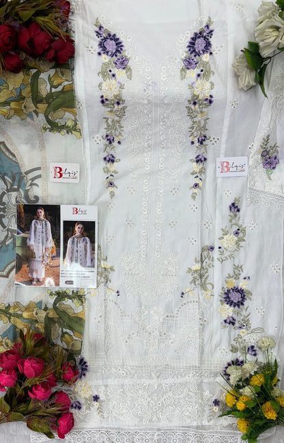 B 177 Bilqis Cambric Lawn Pakistani Salwar Suits Wholesale Rate