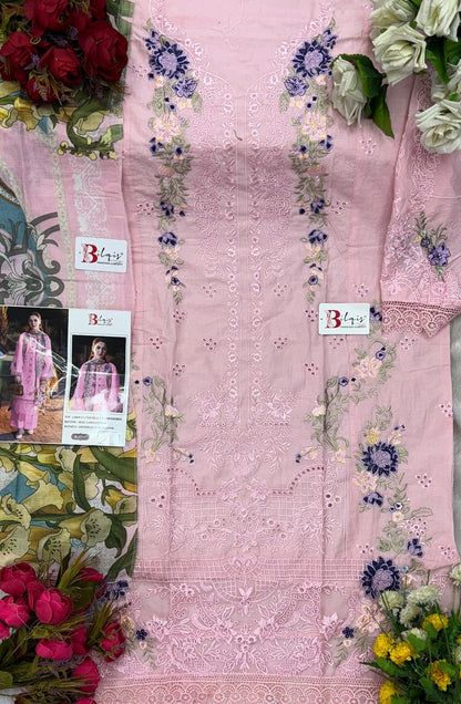 B 177 Bilqis Cambric Lawn Pakistani Salwar Suits Wholesale Rate