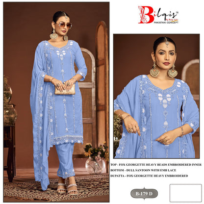 B 179Abcd Bilqis Fox Georgette Pakistani Salwar Suits Wholesaler India