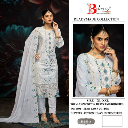 B 180 Bilqis Lawn Cotton Pakistani Readymade Suits Exporter India