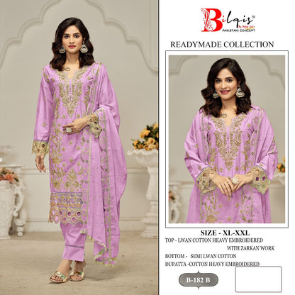 B 182 Bilqis Lawn Cotton Pakistani Readymade Suits Exporter Gujarat