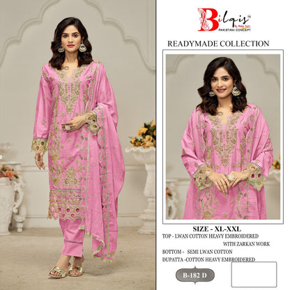 B 182 Bilqis Lawn Cotton Pakistani Readymade Suits Exporter Gujarat