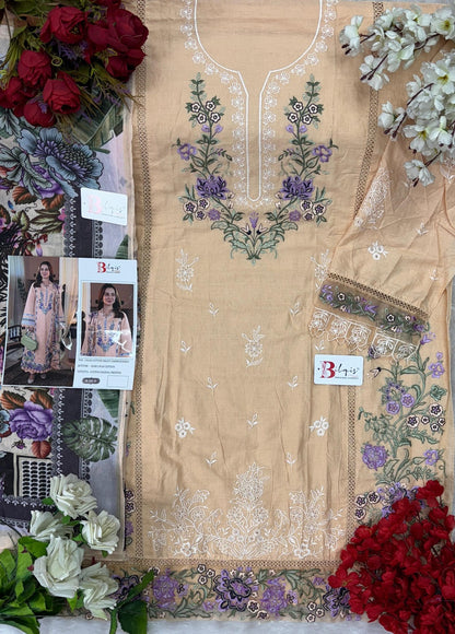 B 183 Bilqis Cambric Lawn Pakistani Salwar Suits Exporter