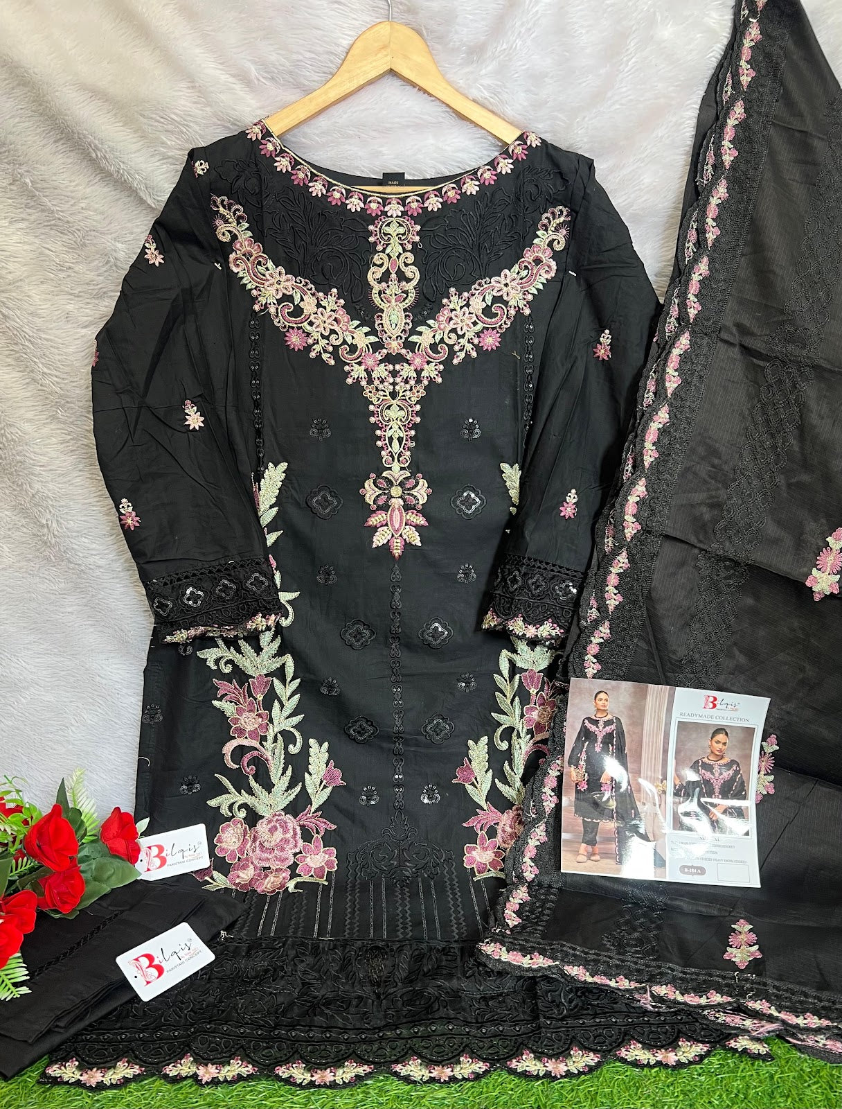 B 184 Bilqis Lawn Cotton Pakistani Readymade Suits Supplier