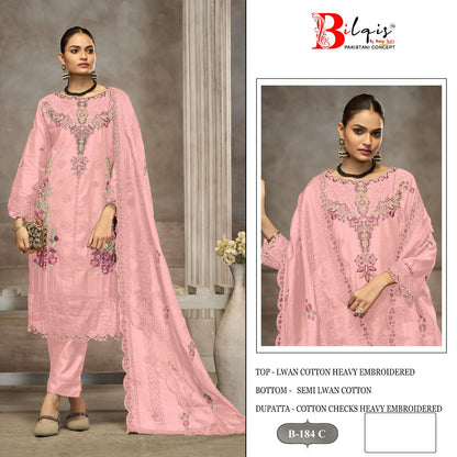 B 184 Bilqis Lawn Cotton Pakistani Salwar Suits Wholesaler India