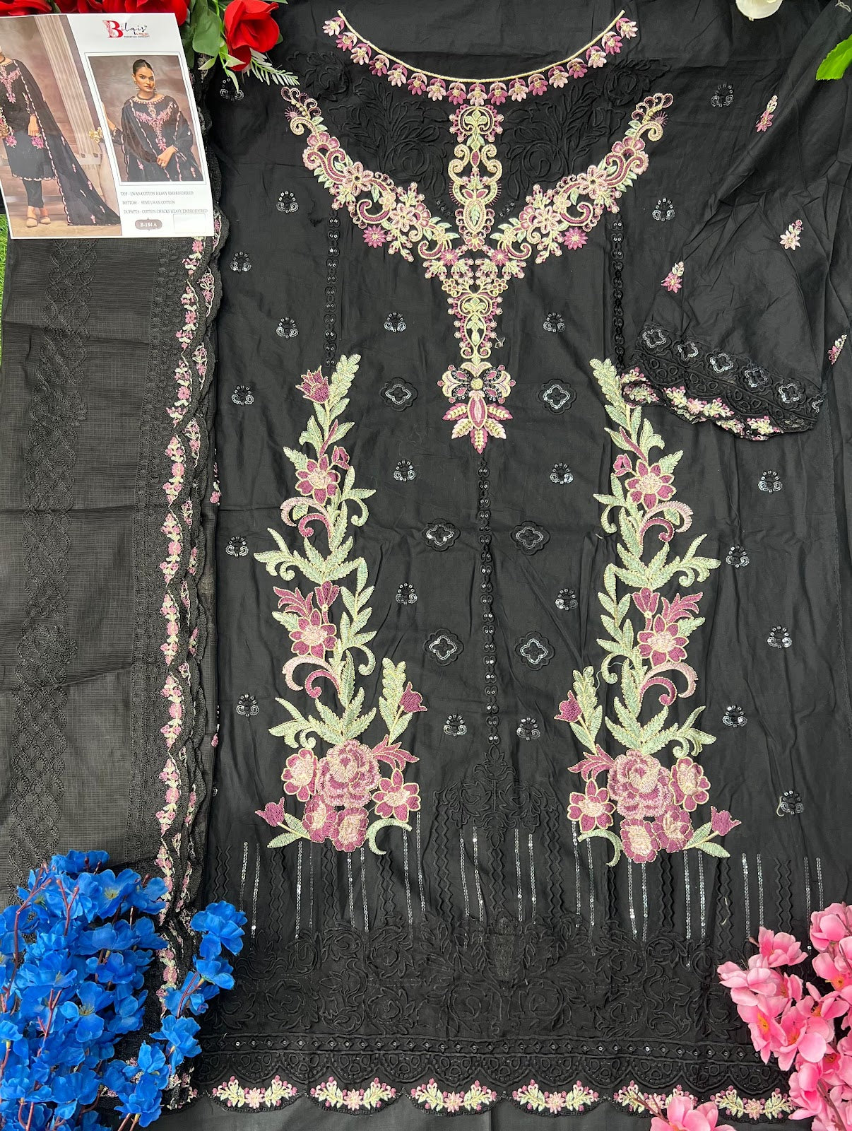 B 184 Bilqis Lawn Cotton Pakistani Salwar Suits Wholesaler India