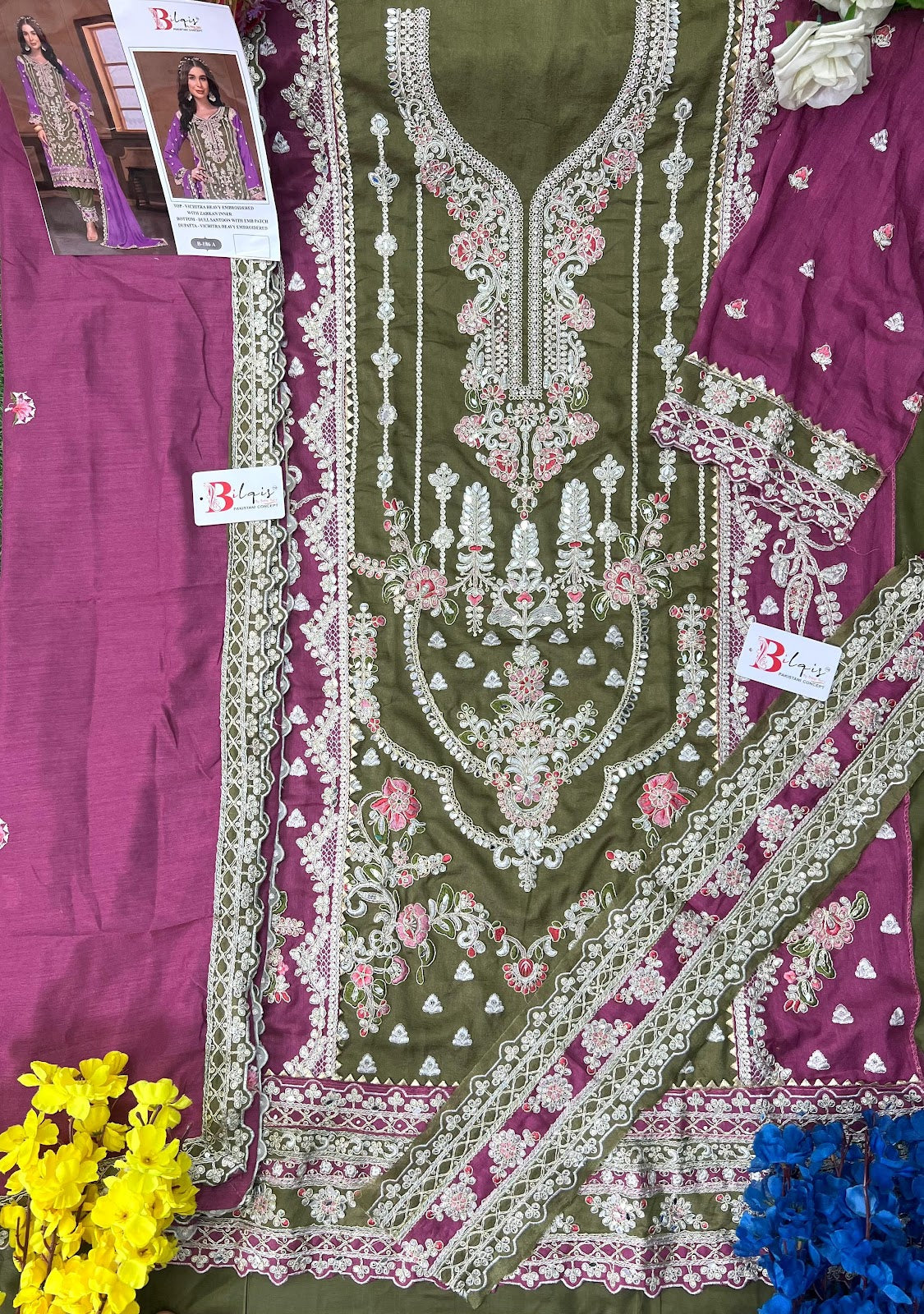 B 186 Bilqis Vichitra Pakistani Salwar Suits Wholesale