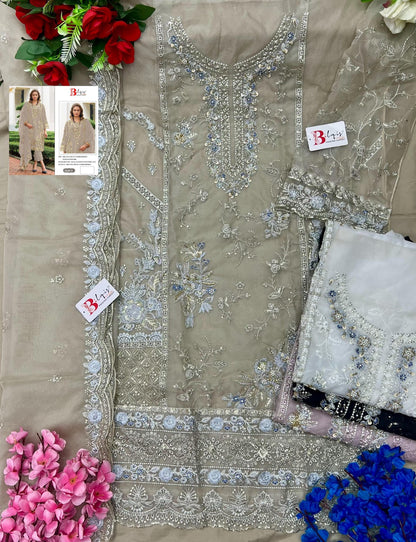 B 187Abcd Bilqis Organza Pakistani Salwar Suits Wholesale Price