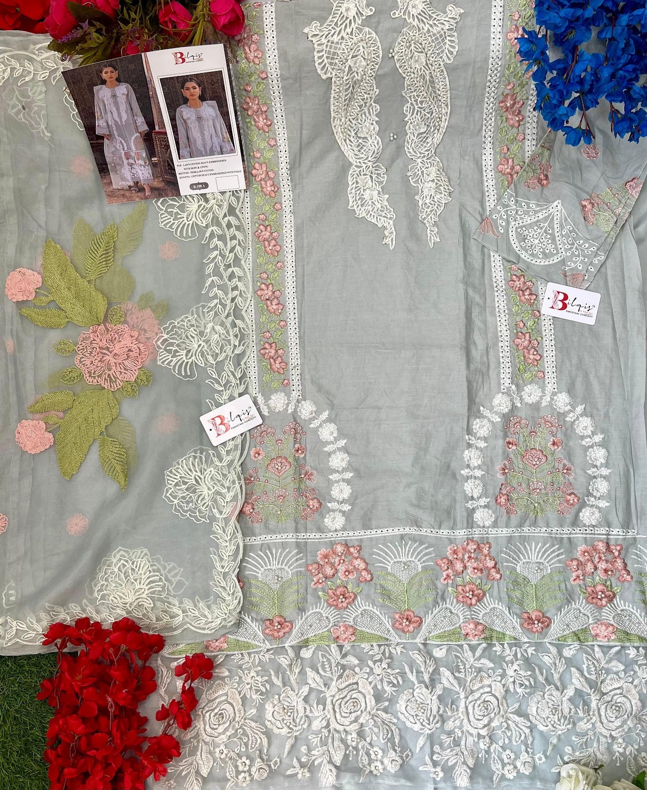 B 188 Bilqis Lawn Cotton Pakistani Salwar Suits Manufacturer Gujarat