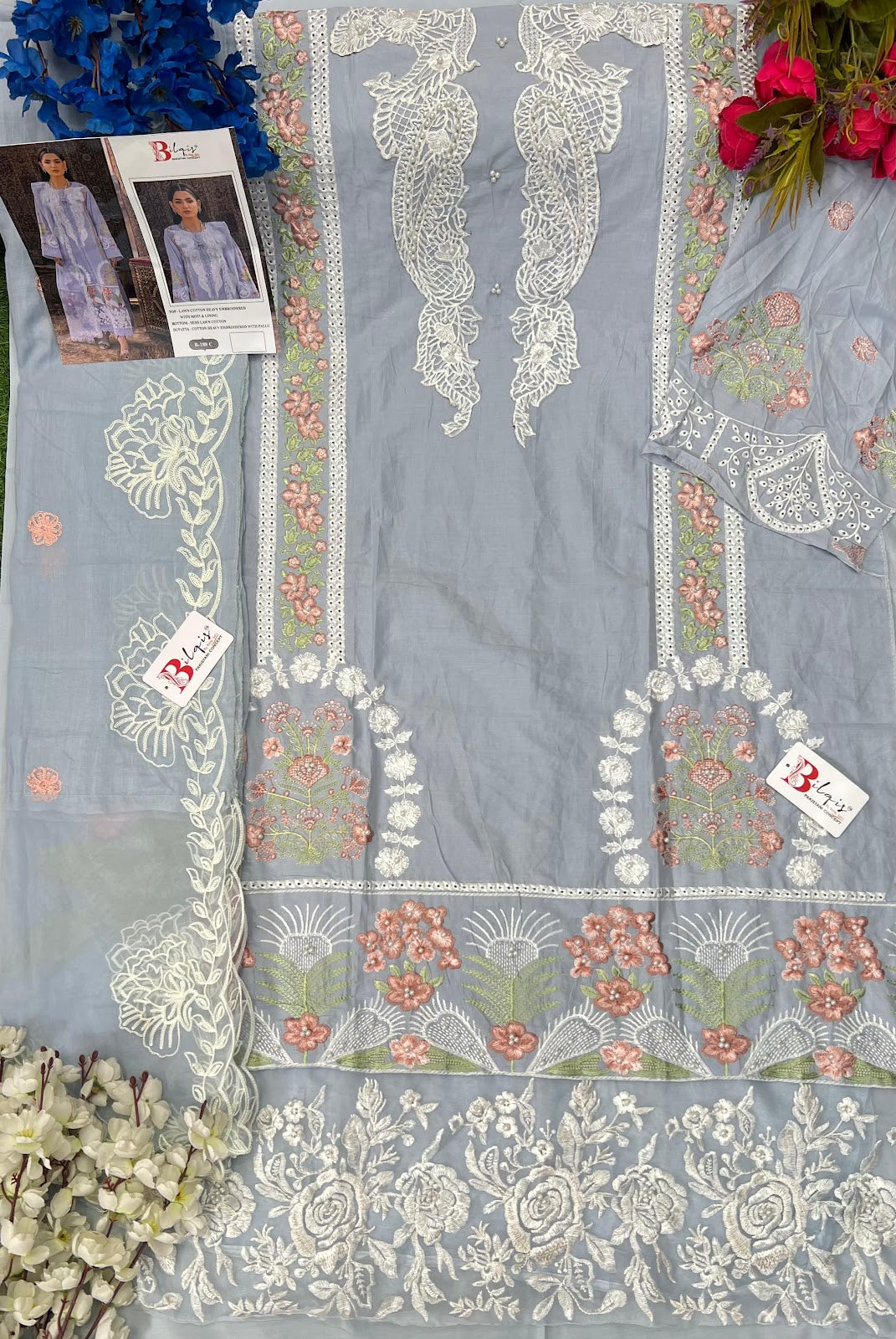 B 188 Bilqis Lawn Cotton Pakistani Salwar Suits Manufacturer Gujarat