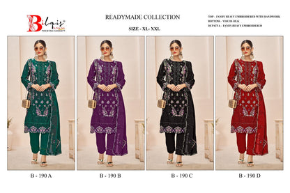 B 190 Bilqis Pakistani Readymade Suits Wholesale