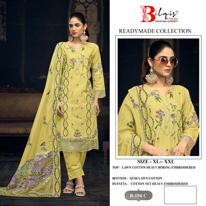 B 194 Abcd Bilqis Lawn Cotton Pakistani Readymade Suits Manufacturer
