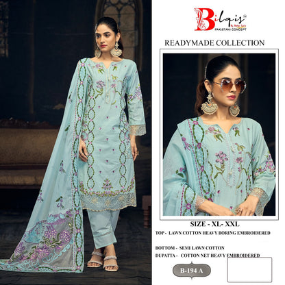 B 194 Abcd Bilqis Lawn Cotton Pakistani Readymade Suits Manufacturer