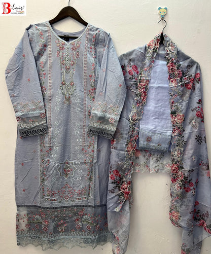 B 205 Bilqis Lawn Cotton Pakistani Readymade Suits Manufacturer India