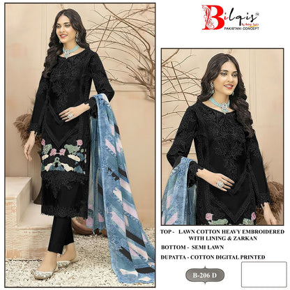 B 206 Bilqis Cambric Lawn Pakistani Salwar Suits Exporter India