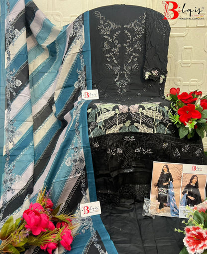 B 206 Bilqis Cambric Lawn Pakistani Salwar Suits Exporter India