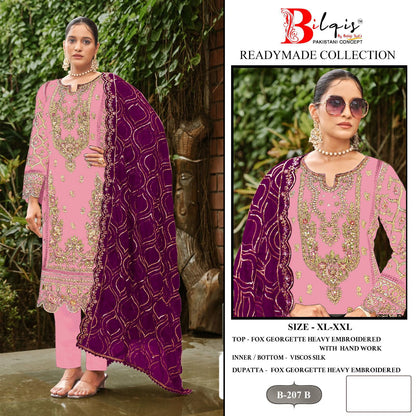 B 207 Bilqis Fox Georgette Pakistani Readymade Suits Supplier Ahmedabad