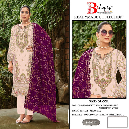 B 207 Bilqis Fox Georgette Pakistani Readymade Suits Supplier Ahmedabad