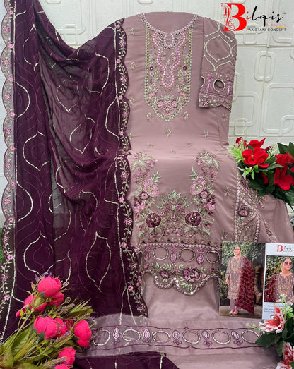 B 207 I To L Bilqis Fox Georgette Pakistani Salwar Suits Wholesale