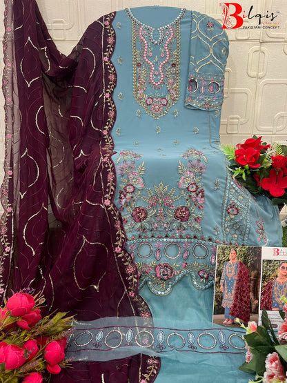 B 207 I To L Bilqis Fox Georgette Pakistani Salwar Suits Wholesale