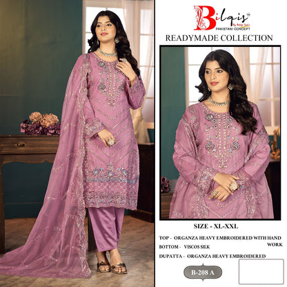 B 208 Bilqis Organza Pakistani Readymade Suits Exporter Gujarat