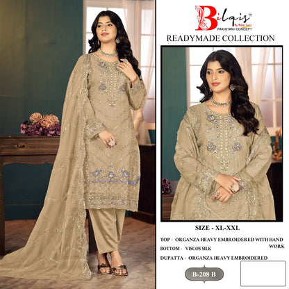 B 208 Bilqis Organza Pakistani Readymade Suits Exporter Gujarat