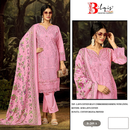 B 209 A To D Bilqis Cambric Lawn Pakistani Salwar Suits Manufacturer Ahmedabad
