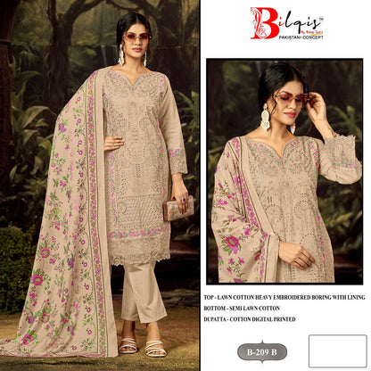 B 209 A To D Bilqis Cambric Lawn Pakistani Salwar Suits Manufacturer Ahmedabad