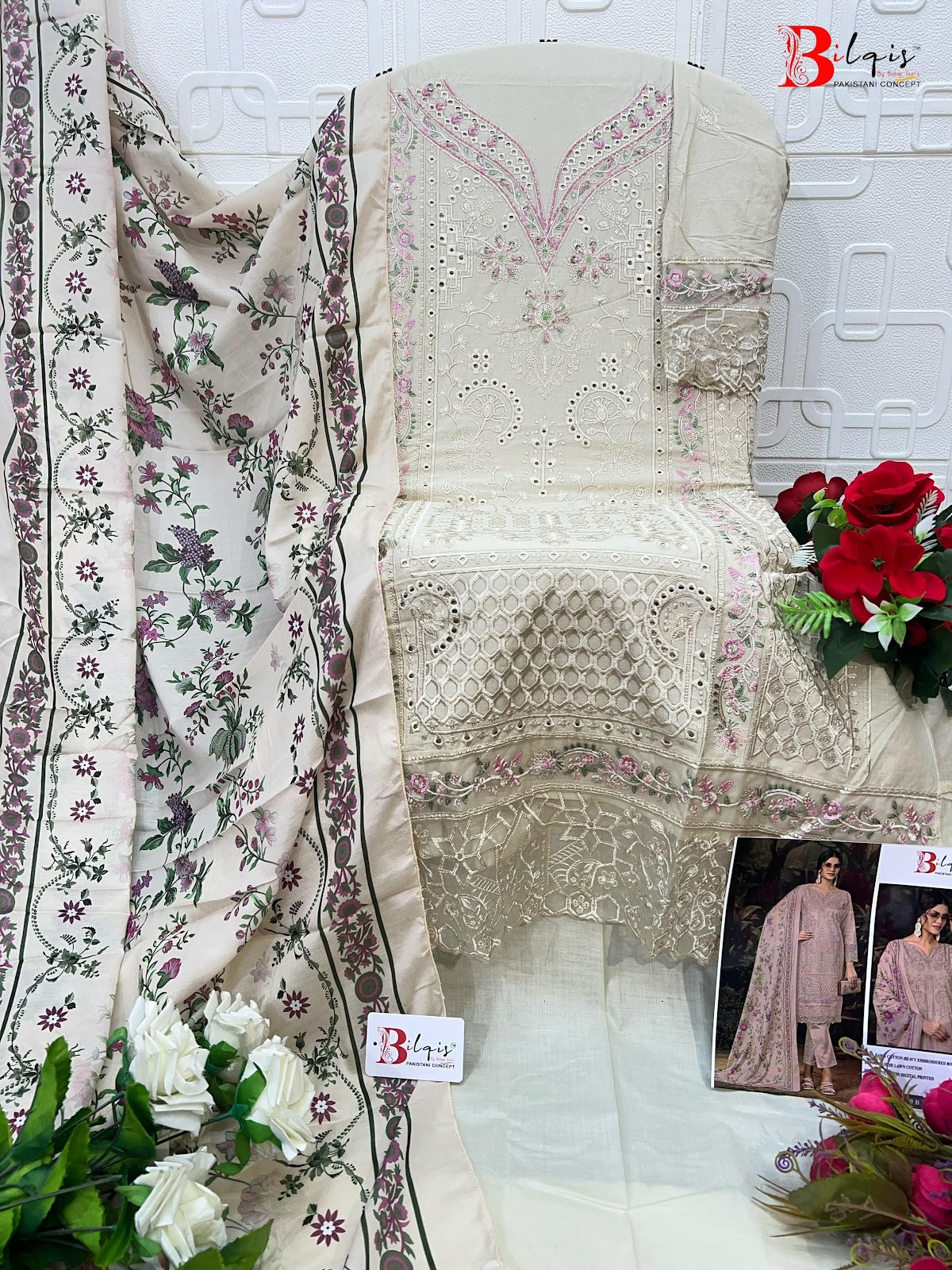 B 209 A To D Bilqis Cambric Lawn Pakistani Salwar Suits Manufacturer Ahmedabad