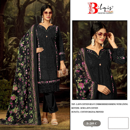 B 209 A To D Bilqis Cambric Lawn Pakistani Salwar Suits Manufacturer Ahmedabad