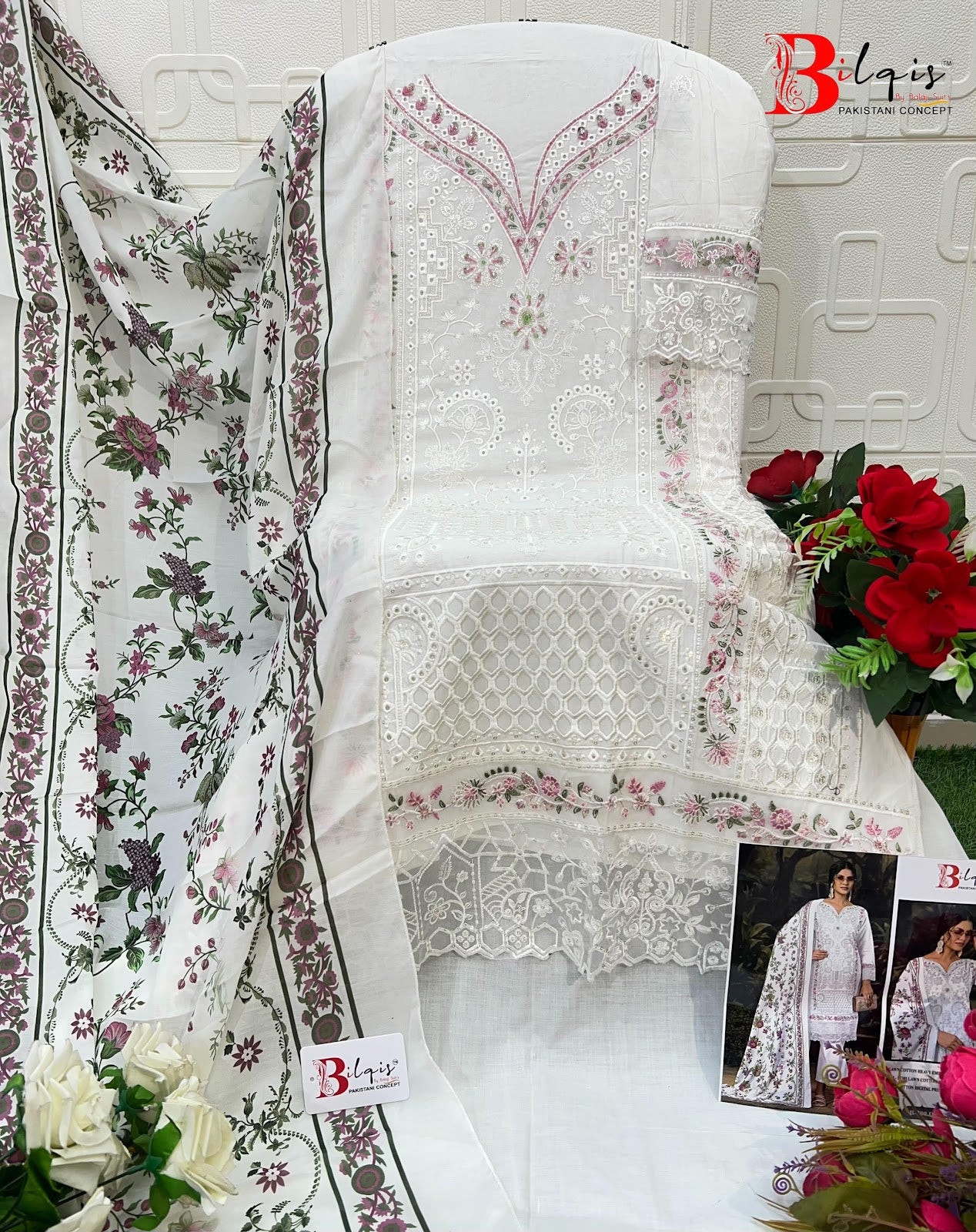 B 209 A To D Bilqis Cambric Lawn Pakistani Salwar Suits Manufacturer Ahmedabad
