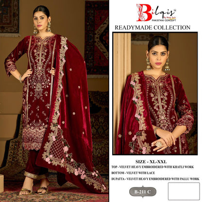 B 211 A To D Bilqis Readymade Velvet Suits Exporter Ahmedabad