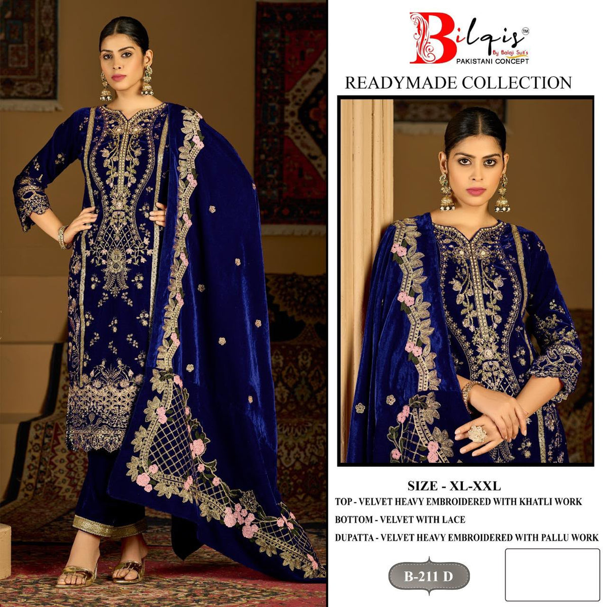 B 211 A To D Bilqis Readymade Velvet Suits Exporter Ahmedabad