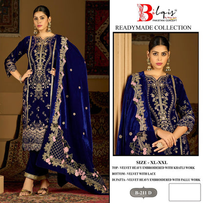 B 211 A To D Bilqis Readymade Velvet Suits Exporter Ahmedabad