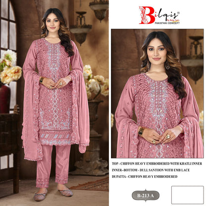 B 213 Bilqis Chiffon Pakistani Salwar Suits Wholesale