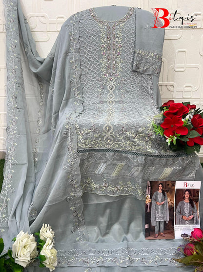 B 213 Bilqis Chiffon Pakistani Salwar Suits Wholesale