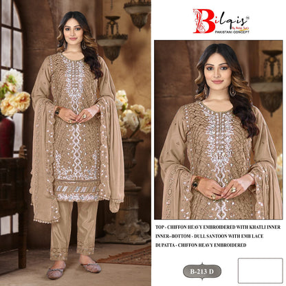 B 213 Bilqis Chiffon Pakistani Salwar Suits Wholesale
