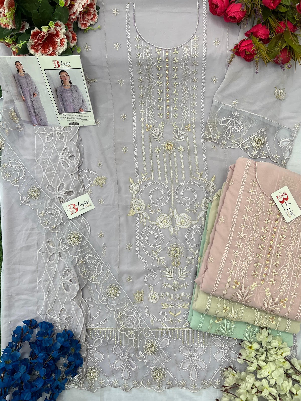 B 216 Bilqis Fox Georgette Pakistani Salwar Suits Manufacturer India