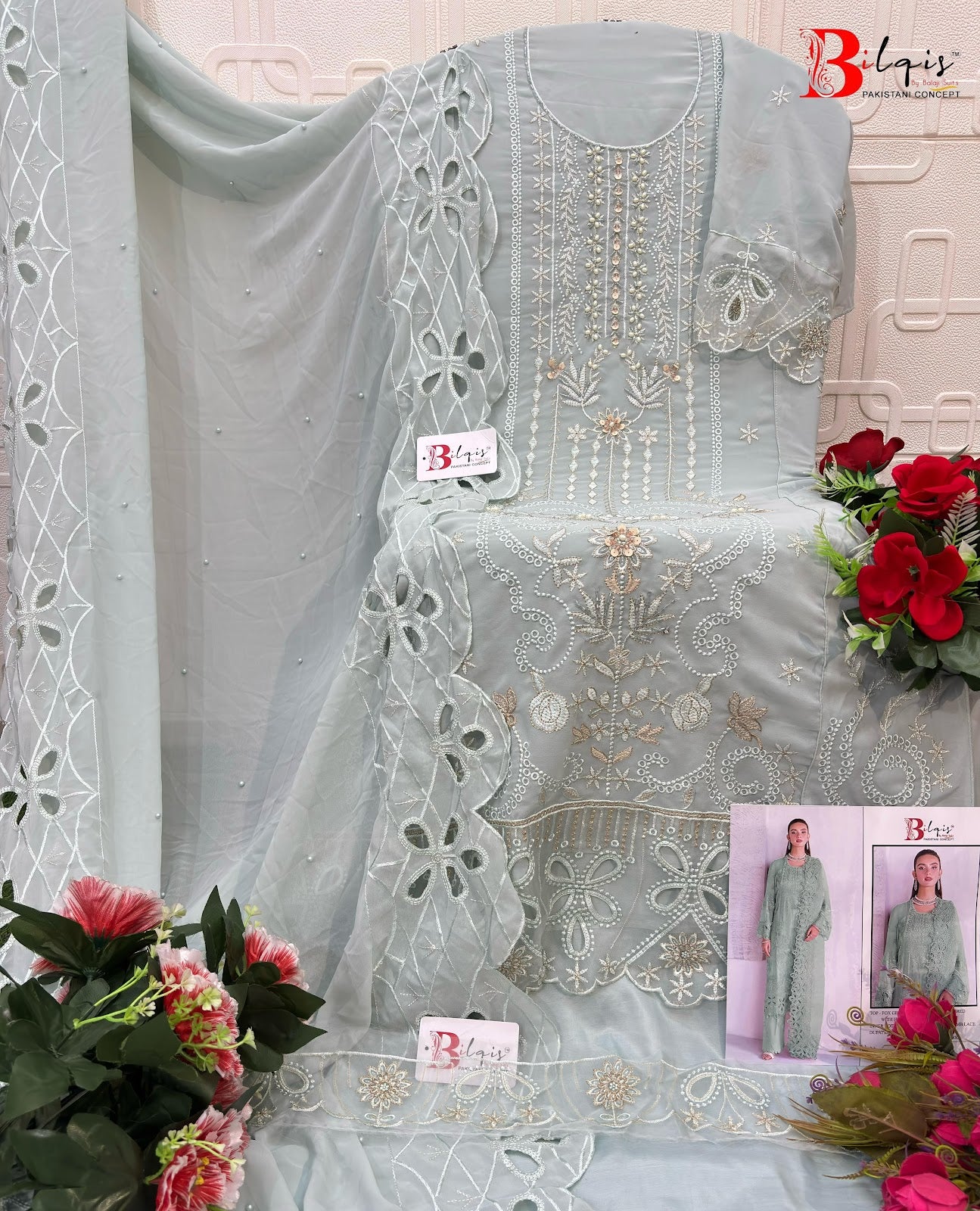 B 216 Bilqis Fox Georgette Pakistani Salwar Suits Manufacturer India