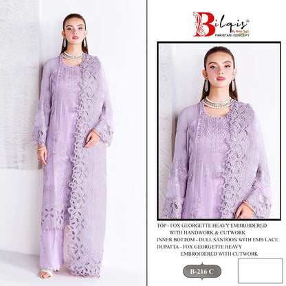 B 216 Bilqis Fox Georgette Pakistani Salwar Suits Manufacturer India