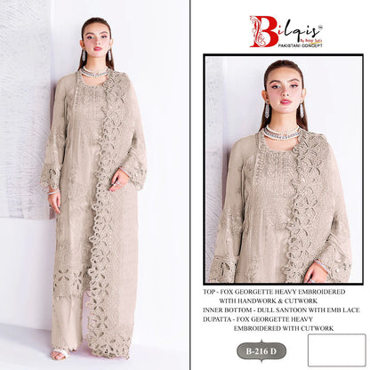 B 216 Bilqis Fox Georgette Pakistani Salwar Suits Manufacturer India