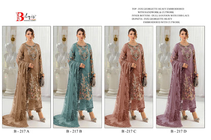 B 217 Bilqis Fox Georgette Pakistani Salwar Suits Exporter India