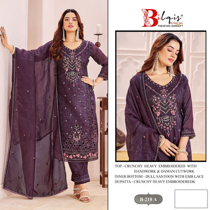 B 218 Bilqis Pakistani Salwar Suits Wholesaler