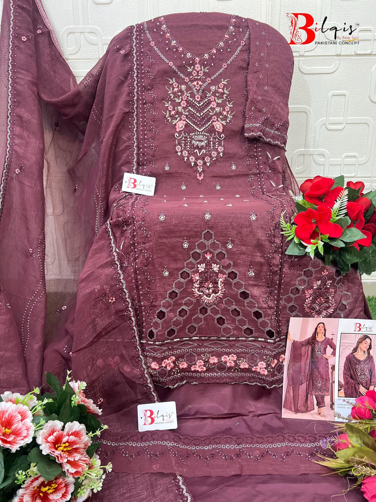 B 218 Bilqis Pakistani Salwar Suits Wholesaler